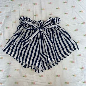 high waisted striped shorts